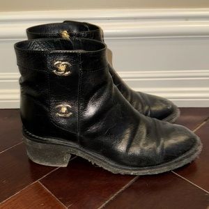 Chanel boots black used size 39